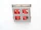 Felix Gill | contemporary jewellery | nickle silver/recycled plastic | 60mm x 60mm x 20mm | brooch | 2011 |