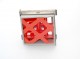 Felix Gill | contemporary jewellery | nickle silver/recycled plastic | 60mm x 60mm x 20mm | brooch | 2011 |