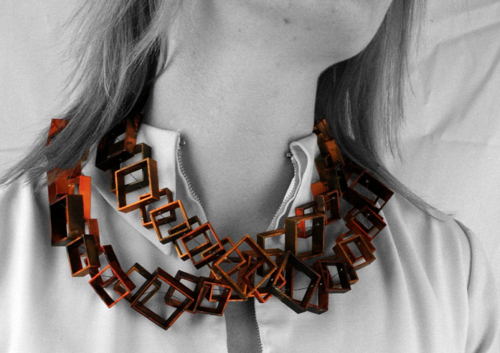 Orange Square Neck Piece