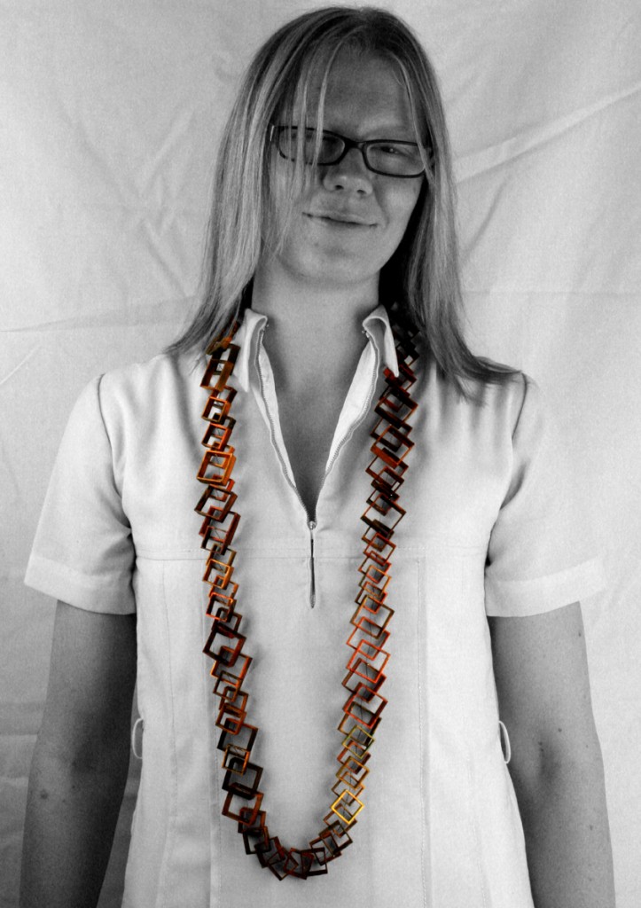 Orange Square Neck Piece