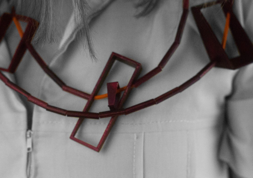 Red Square Neck Piece